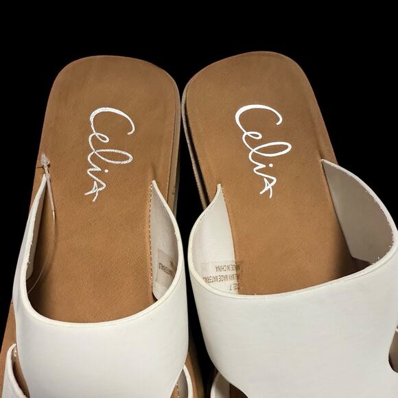 CELIA Raya H Band Slide - Womens White sandals slip on SZ/7 - Picture 8 of 12